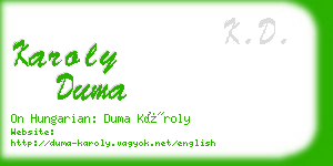 karoly duma business card